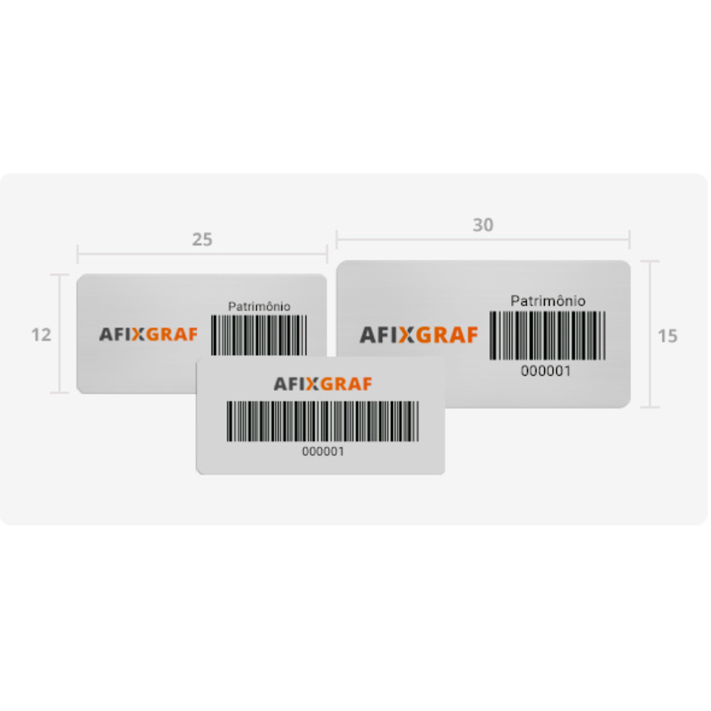Aluminum Asset Label - Fixed Asset Label - (13x40x0.5 mm)
